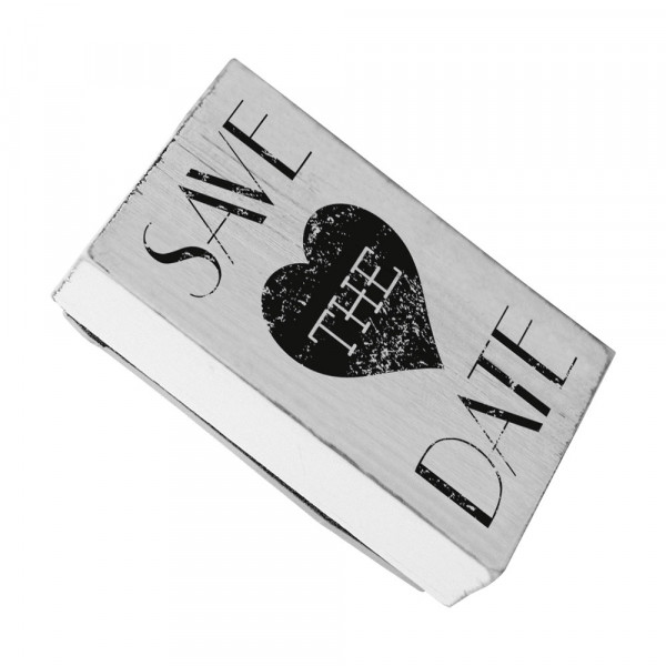 SALE - Vintage Stempel "Save the date" Herz